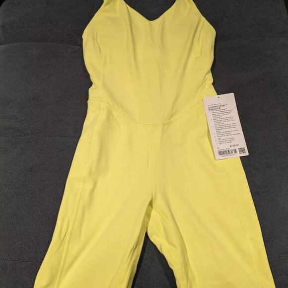 LULULEMON ALIGN BODYSUIT / ONESIE 8" ELECTRIC LEMON BRAND NEW WITH TAGS! - Picture 6 of 9